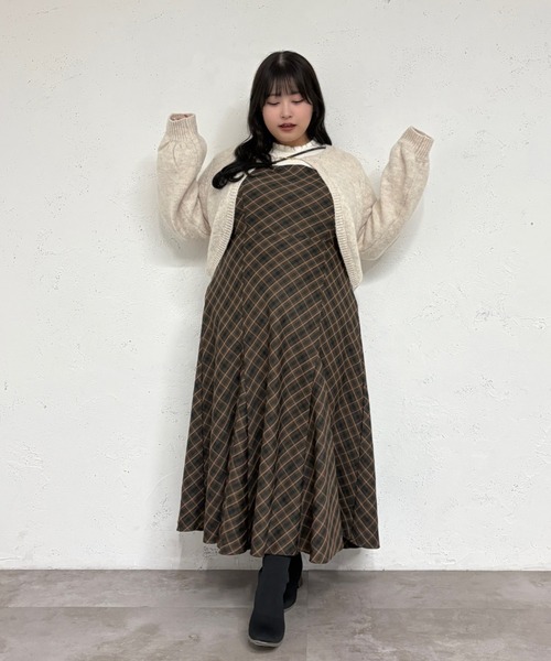 louiosy ルオシー　イレヘムマーメイドキャミワンピ　ブラウン　3L Louiosy（ルオシー） ワンピース 「Louiosy」「大きいサイズ」イレヘム