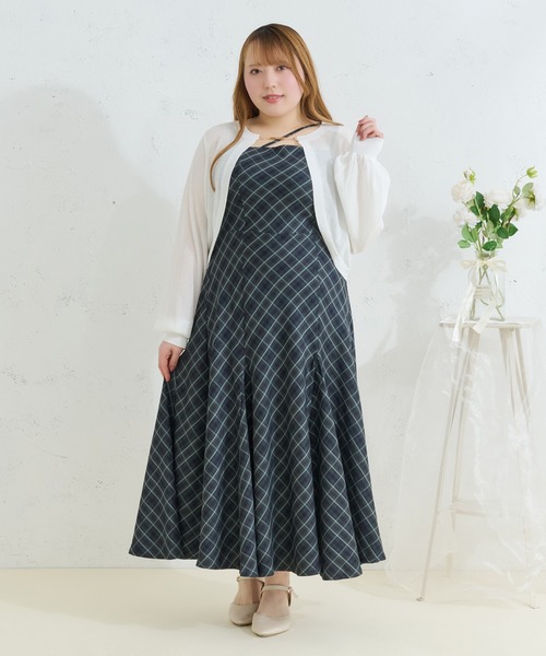 louiosy ルオシー　イレヘムマーメイドキャミワンピ　ブラウン　3L Louiosy（ルオシー） ワンピース 「Louiosy」「大きいサイズ」イレヘム