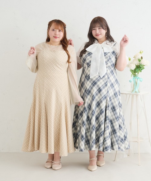 louiosy ルオシー　イレヘムマーメイドキャミワンピ　ブラウン　3L Louiosy（ルオシー） ワンピース 「Louiosy」「大きいサイズ」イレヘム