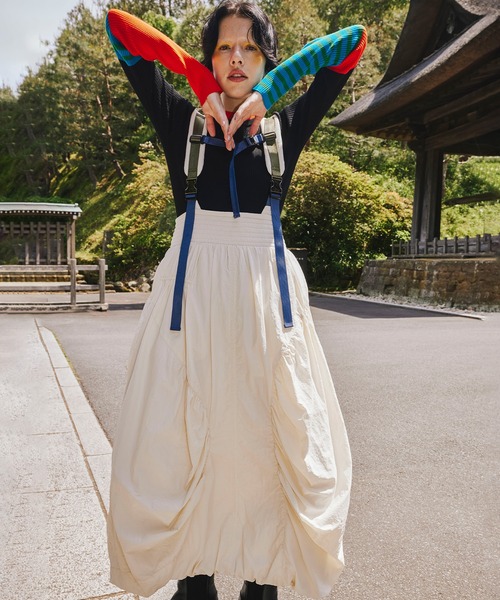 OMMO（オーエムエムオー） ワンピース MIX SHOULDER BALLOON OP