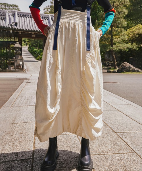 OMMO（オーエムエムオー） ワンピース MIX SHOULDER BALLOON OP