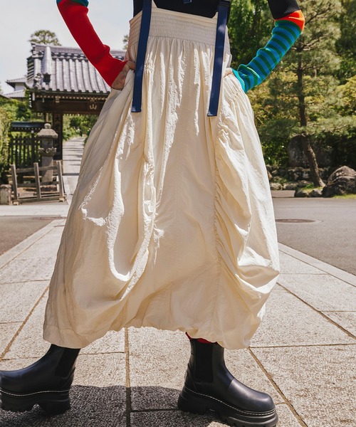 OMMO（オーエムエムオー） ワンピース MIX SHOULDER BALLOON OP