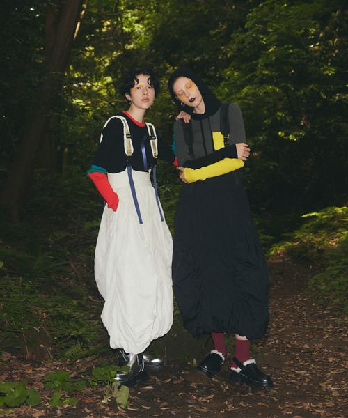 OMMO（オーエムエムオー） ワンピース MIX SHOULDER BALLOON OP