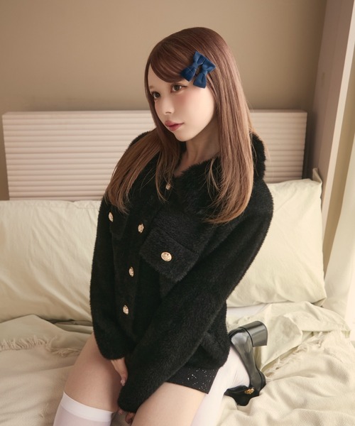 titty&co＊ジャケット TITTY＆CO. コート アウター ファー襟シャギージャケット