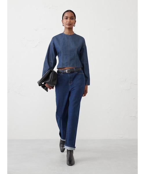 「BANANA REPUBLIC FACTORY STORE」 長袖ブラウス 4 インディゴブルー レディース