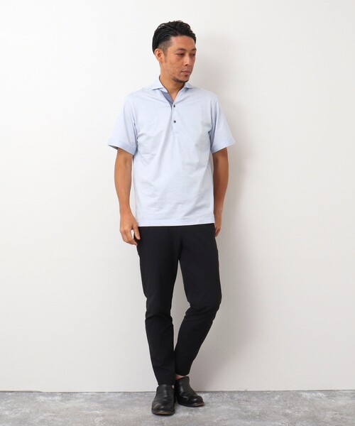 「Stutostein Nolley's」 半袖ポロシャツ M ブルー メンズ_画像3