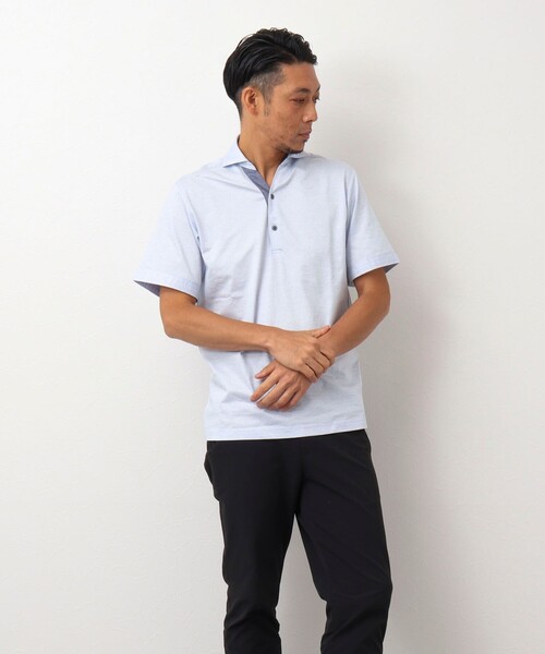 「Stutostein Nolley's」 半袖ポロシャツ M ブルー メンズ_画像5