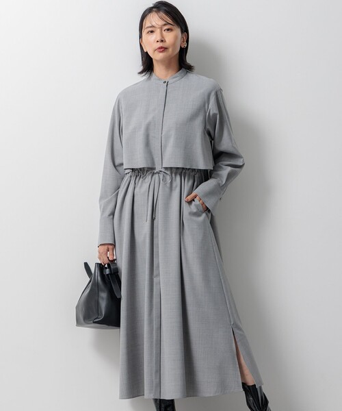 23区（ニジュウサンク） 長袖ワンピース 40 グレー レディース