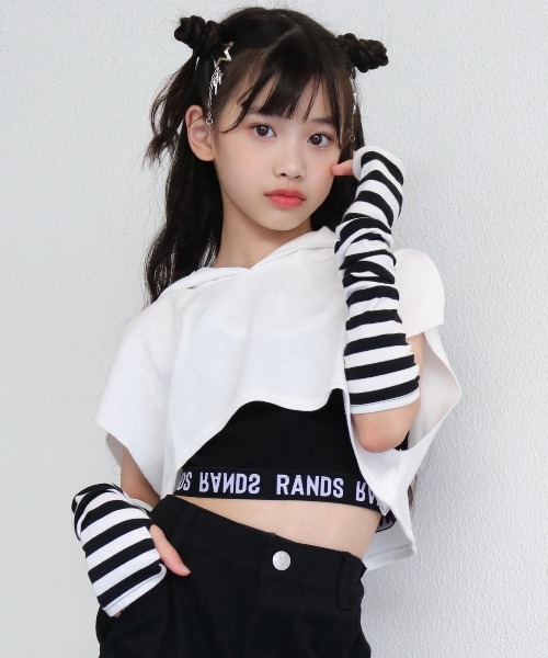 RandS パーカー BDアームカバー付ネコ耳ノースリPK キッズ 子供服 