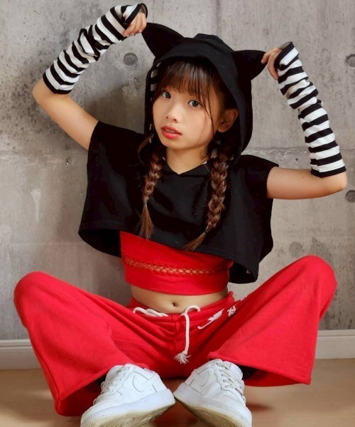 RandS パーカー BDアームカバー付ネコ耳ノースリPK キッズ 子供服 