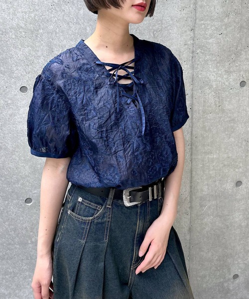 「PAGEBOY」 半袖ブラウス FREE ブラック レディース_画像2