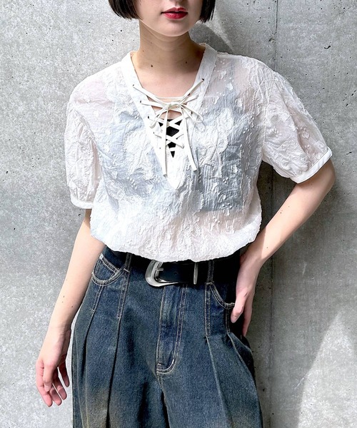 「PAGEBOY」 半袖ブラウス FREE ブラック レディース_画像3