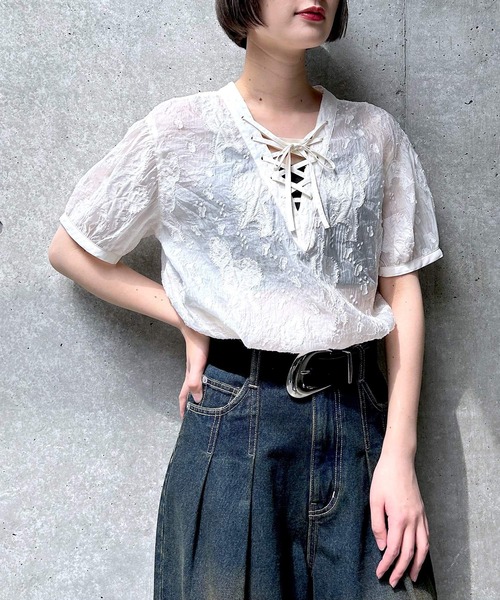 「PAGEBOY」 半袖ブラウス FREE ブラック レディース_画像4