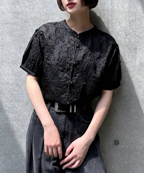 「PAGEBOY」 半袖ブラウス FREE ブラック レディース_画像8