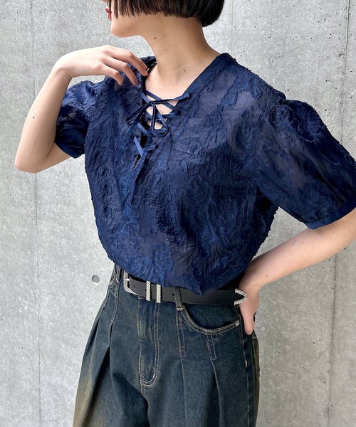 「PAGEBOY」 半袖ブラウス FREE ブラック レディース_画像9