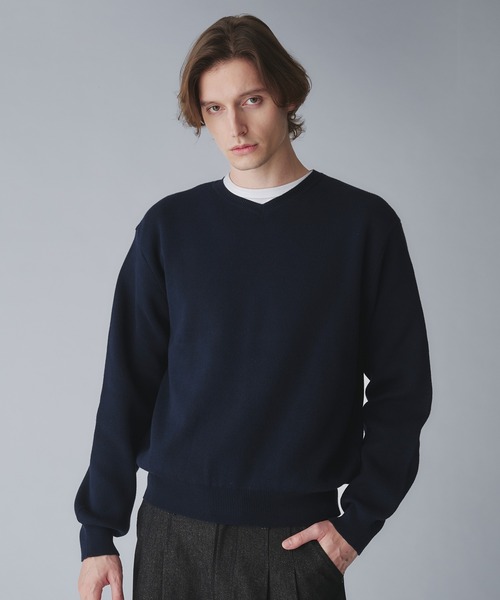 【極美品】ARNAR MAR JONSSON (現 RANRA) リブセーター Regen Glanz セーター ニット milan ribs vneck knit/ミラノリブV
