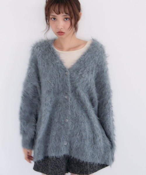 archives（アルシーヴ） カーディガン ロングシャギーミドルニット