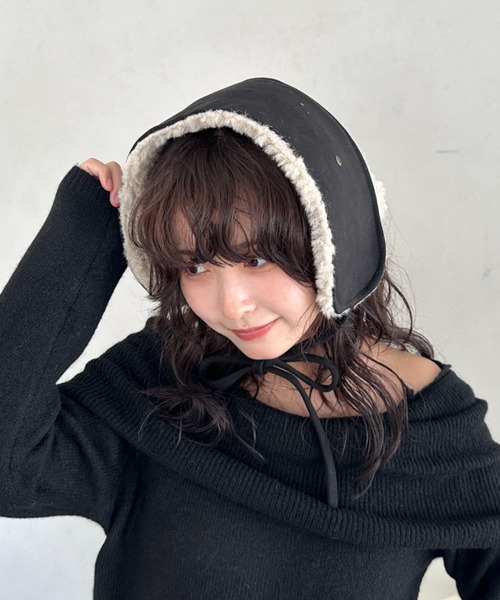 CLEA 耳当て イヤーマフ ボアスエード紐付きイヤーマフ/耳当て