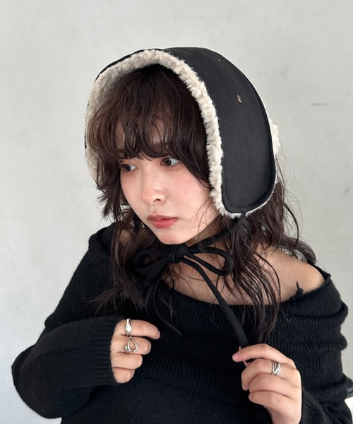 CLEA 耳当て イヤーマフ ボアスエード紐付きイヤーマフ/耳当て