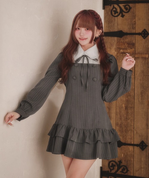 Pal elfy パルエルフィー クラシカルシャツレイヤードワンピース Pal elfy ワンピース クラシカルシャツレイヤードワンピース