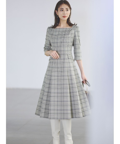 CELFORD（セルフォード） 7分袖ワンピース 34 グレー レディース