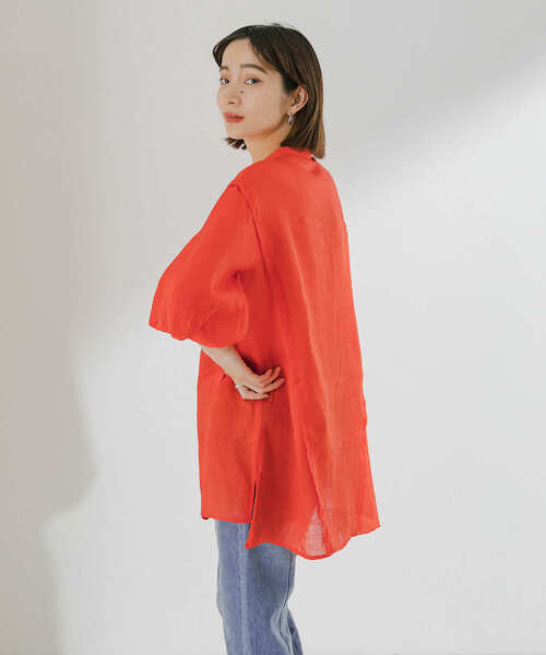 「KBF」 7分袖ブラウス ONE オレンジ レディース_画像4