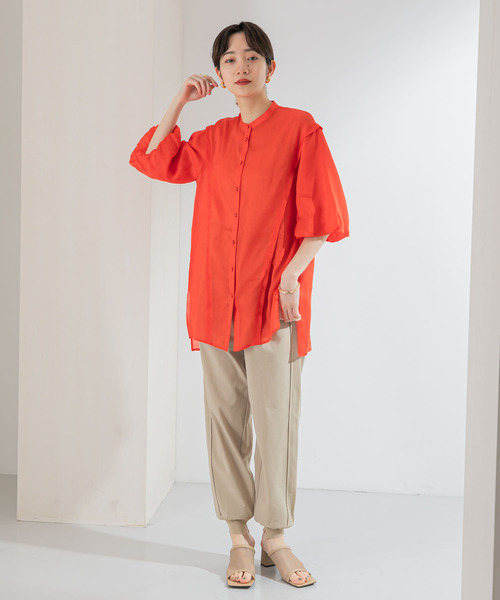 「KBF」 7分袖ブラウス ONE オレンジ レディース_画像6