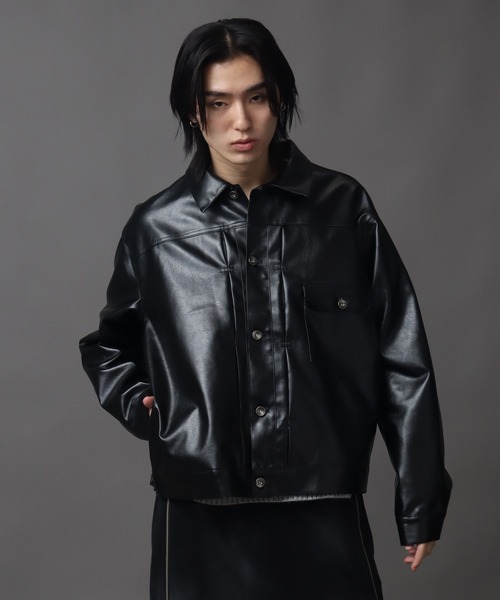 ブルゾン アウター 1ST型アーティフィシャルレザージャケット メンズ