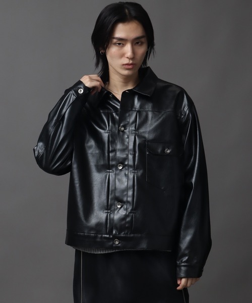 ブルゾン アウター 1ST型アーティフィシャルレザージャケット メンズ