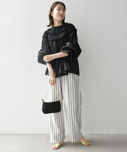 「SHIPS any」 長袖ブラウス ONE SIZE ブルー レディース_画像7