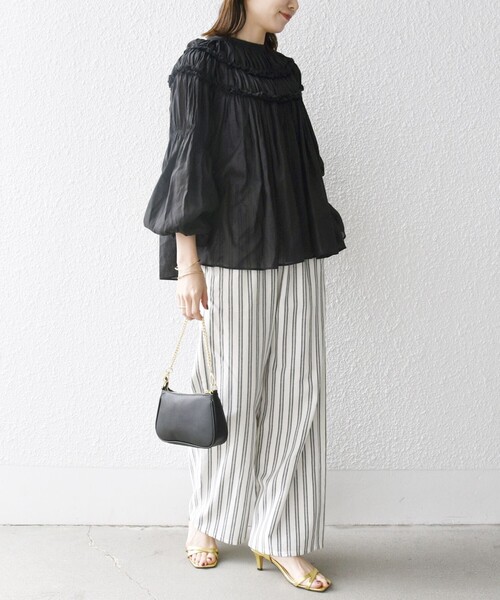 「SHIPS any」 長袖ブラウス ONE SIZE ブルー レディース_画像8