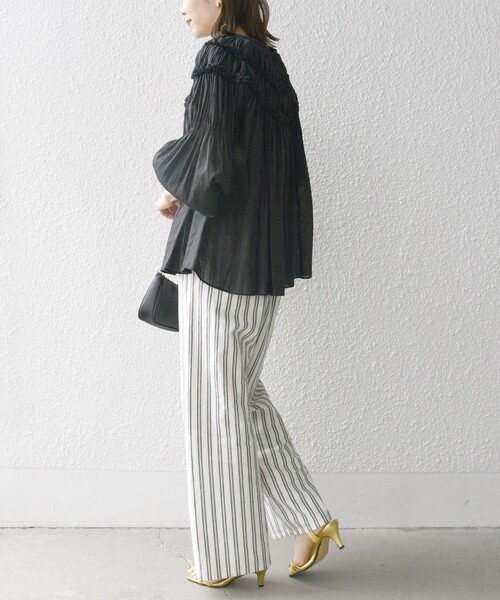 「SHIPS any」 長袖ブラウス ONE SIZE ブルー レディース_画像9