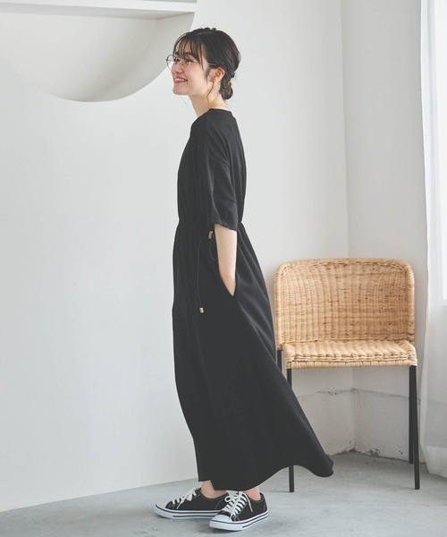 「mil」 半袖ワンピース X-SMALL ライトベージュ レディース_画像4