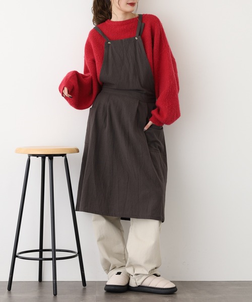 アトリエgg エプロンワンピサイズ18 l'atelier Nuuit（アトリエ ヌイ） エプロン ホームウエアエプロン