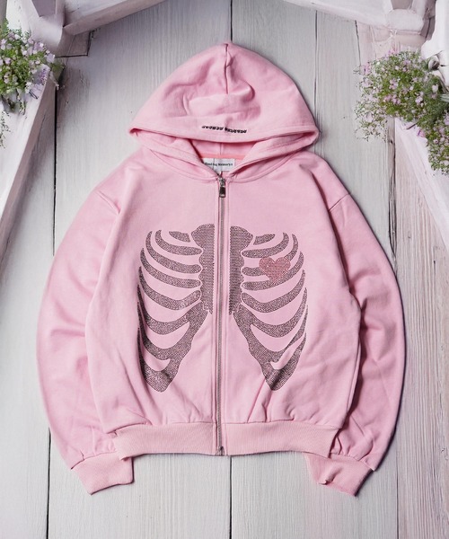 ⭐HKDT HEART SKULLフルジップパーカーピンク⭐ ⭐HKDT HEART SKULLフルジップパーカーピンク HKDT HEART SKULL