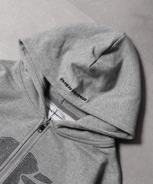 MEMORY パーカー 「MEMORY」ヘビーウェイト ボーン柄 ラインストーン