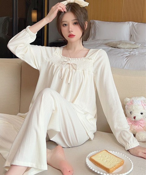 DAY CLOSET パジャマ ルームウェア 「セットアップ」上品フリルで乙女