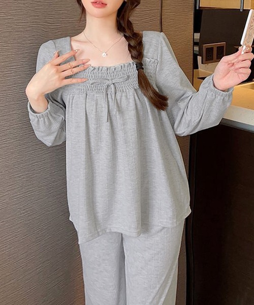 DAY CLOSET パジャマ ルームウェア 「セットアップ」上品フリルで乙女