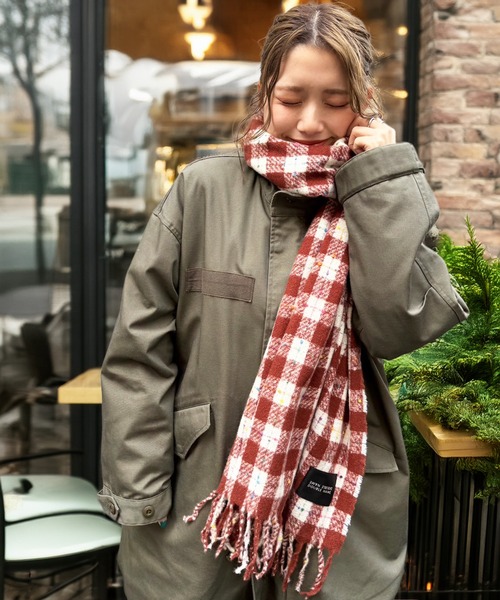 DOUBLE NAME（ダブルネーム） マフラー ストール カラーネップチェック