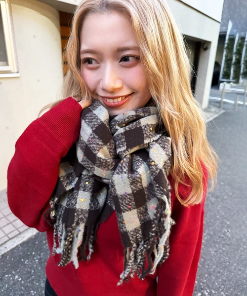 DOUBLE NAME（ダブルネーム） マフラー ストール カラーネップチェック