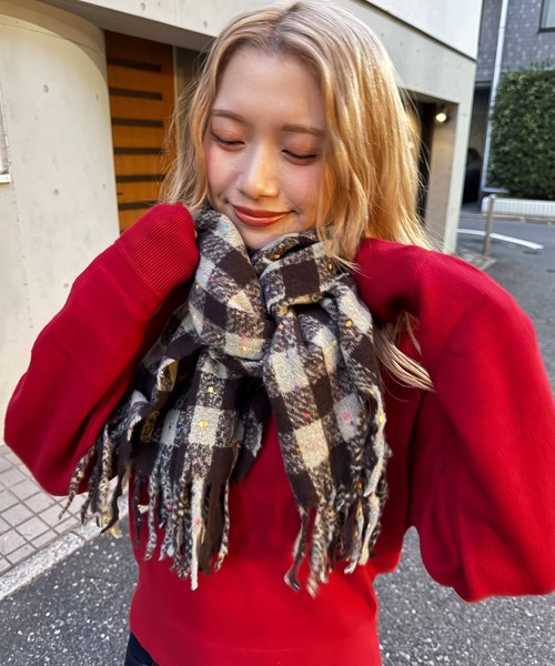 DOUBLE NAME（ダブルネーム） マフラー ストール カラーネップチェック