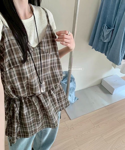 「almo」 「Lampoon」キャミソールワンピース FREE カーキ レディース_画像3