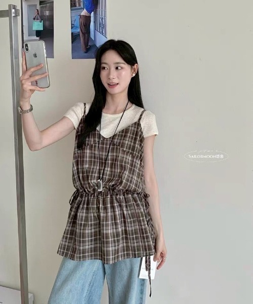 「almo」 「Lampoon」キャミソールワンピース FREE カーキ レディース_画像4