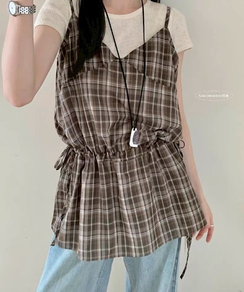 「almo」 「Lampoon」キャミソールワンピース FREE カーキ レディース_画像5