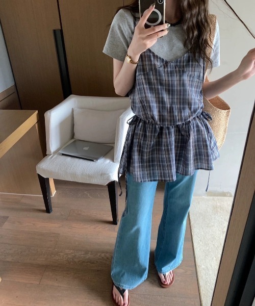 「almo」 「Lampoon」キャミソールワンピース FREE カーキ レディース_画像6