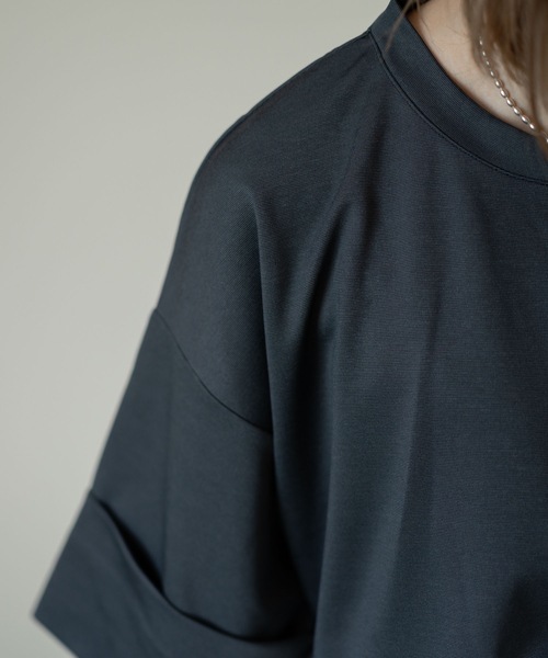 「＆HALF」 7分袖カットソー FREE ブラック レディース_画像3