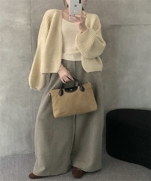 FREE STYLISTS カーディガン ボタンなしニットカーディガン レディース