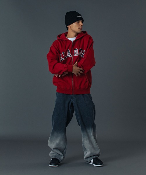 XLARGE（エクストラ ラージ） パーカー PERFORATED LEATHER LOGO ZIP