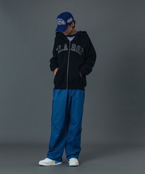 XLARGE（エクストラ ラージ） パーカー PERFORATED LEATHER LOGO ZIP