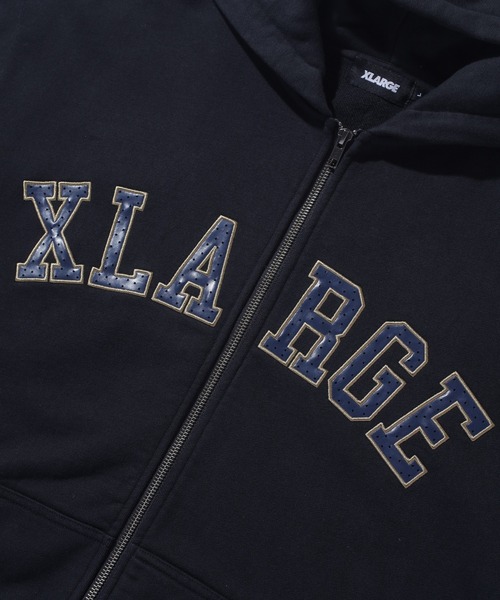 XLARGE（エクストラ ラージ） パーカー PERFORATED LEATHER LOGO ZIP